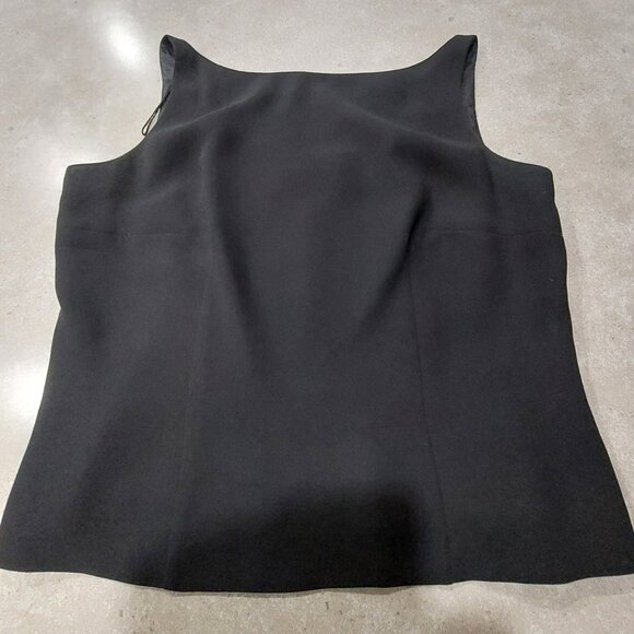 DONNA MORGAN 100% Polyester Black Sleeveless Lined Blouse w/Back Zipper Sz 14 - Picture 3 of 10